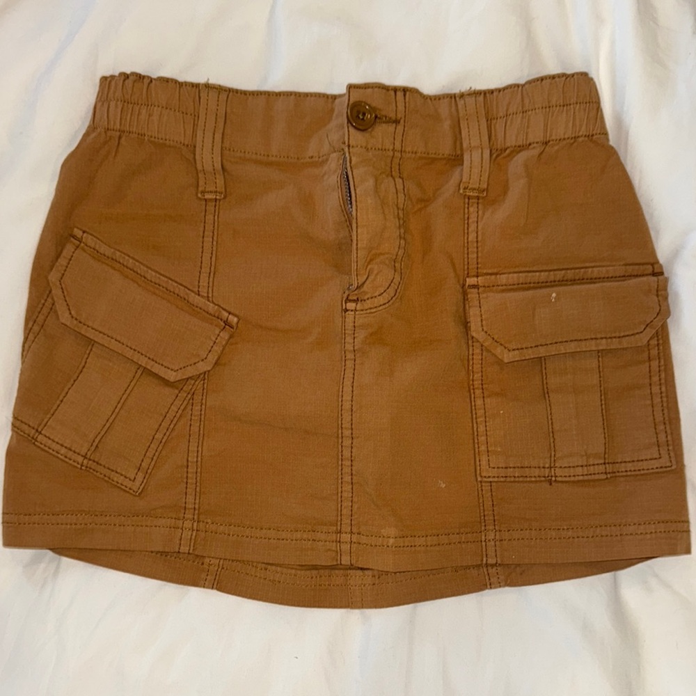 Brown Mini Skirt with Pockets